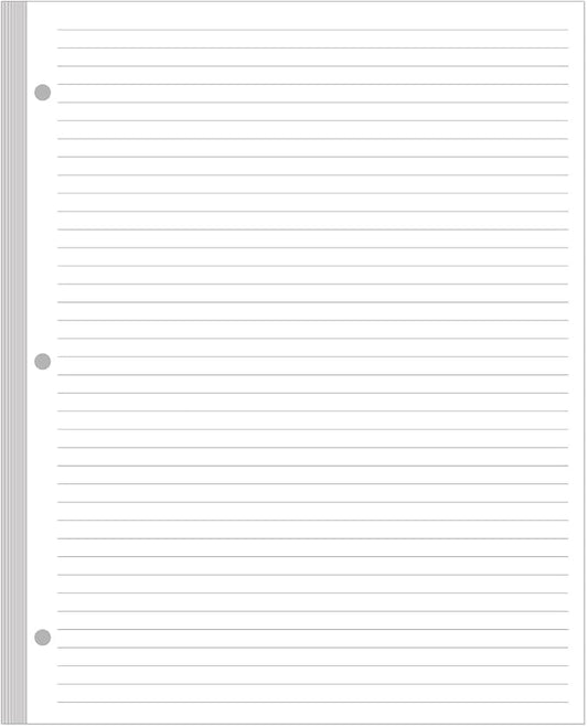 3-Hole Lined Refill Paper, Letter Size Punched Ruled Filler, 100 Sheets / 200 by Yaridar