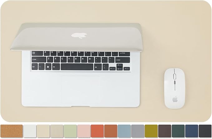 Cork Desk Mat - Small Dual-Sided Desk Pad for Office and Home - Desk Organization and Accessories - Ideal for Large Mouse Pad and Small Desk Mats on Top of Desks(Beige,23.6"x 13.8")-DeskLoop Office