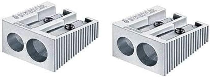 Staedtler Aluminium Double Hole Pencil Sharpener x 2 by Staedtler