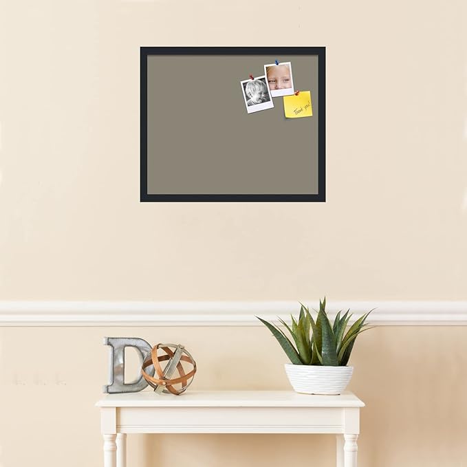 PinPix 22x18 Inch Cork Bulletin Board. This Decorative Framed Pin Board Comes with Pewter Design and a Satin Black Frame. Ideal for Home Office Decor or Message Board (PinPix-1812)-DeskLoop Office
