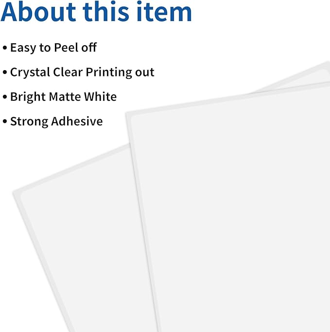 Full Sheet Labels 8.5” x 11” Sticker Paper Matte White, Large Shipping Label - Image 6