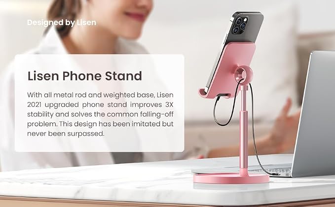 LISEN Phone Stand for Desk, iPhone Holder for Desk Offices Accessories | iPhone - Image 9