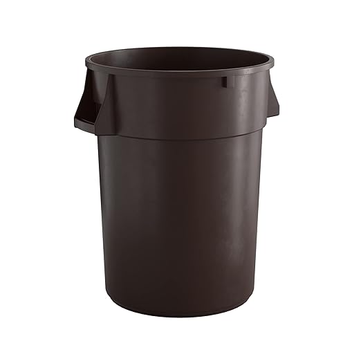 44 Gallon Brown Round Commercial Trash Can-DeskLoop Office