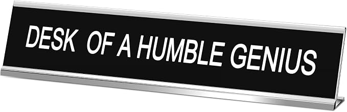 Menkxi Funny Desk Signs for Office, Novelty Nameplate Office Decor Black Desk by Menkxi