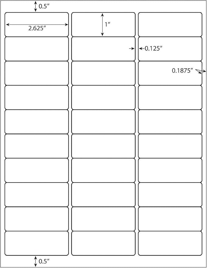 1" X 2-5/8" Address Labels 30 Per Sheet Sticker Paper - Image 2