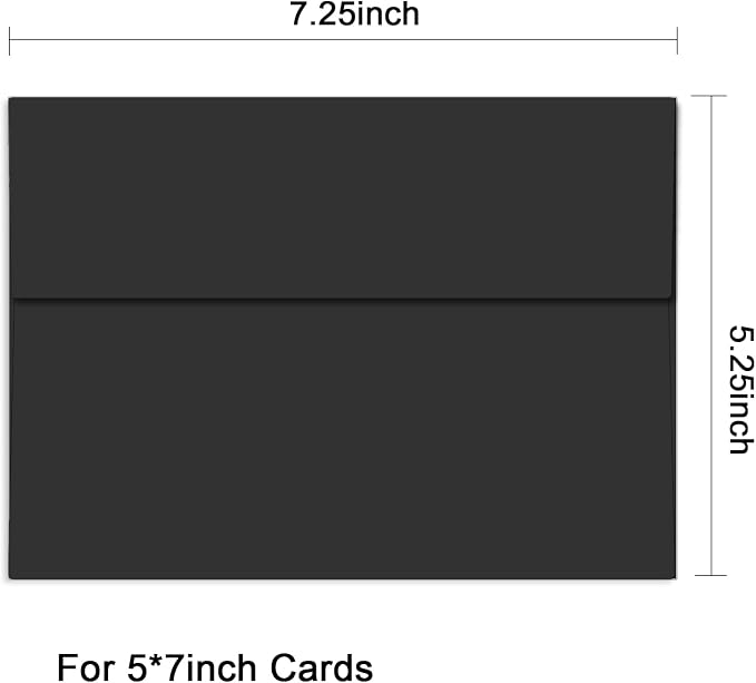 100 Packs Black 5x7 Envelopes, A7 Envelopes - Image 2