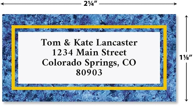 Blue Granite Personalized Border Return Address Labels- Set of 144 1-1/8" x - Image 2