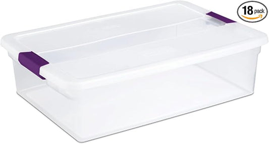 Sterilite 18-Pack 32 Quart ClearView Latch Box, Stackable Organizer Bins by Sterilite
