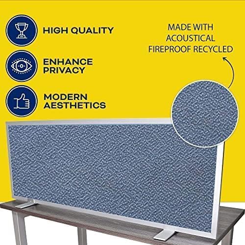 OBEX Acoustical Free Standing Privacy Screen, Cubicle Accessories Desk Privacy Panel, Desk Dividers for Office, Office Furniture Partitions Portable Sound Proof Dividers, 12" x 72", Twilight-DeskLoop Office