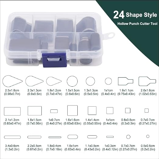 24 Style Hollow Punch Cutter Tool, One Hole Leather Cutting Tools - Image 2