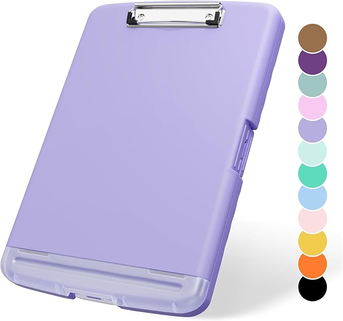 Plastic Clipboard with Storage, 8.5 x 11 Storage Organization Box Side-Opening by ZAXMEY