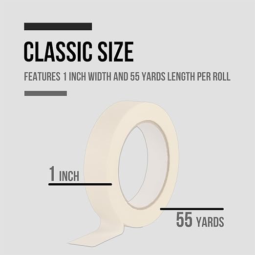 Lichamp Masking Tape 1 inch, 20 Pack General Purpose Beige White Masking Tape - Image 6
