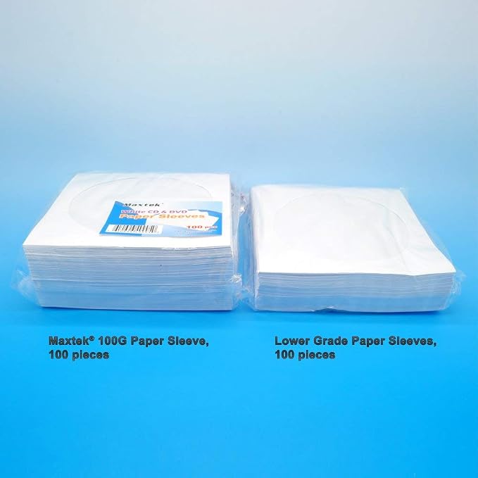 200 Pack Maxtek Premium White Paper CD DVD Sleeves Envelope - Image 3