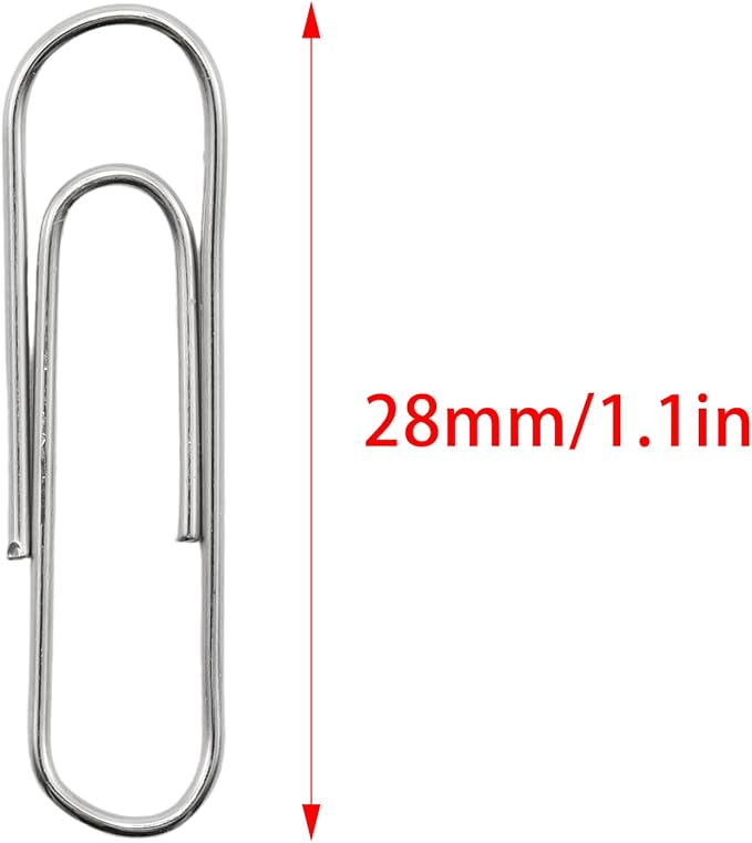 100 Pcs Silver Paper Clips, 1.1 Inch Colorful Paperclips | Colored Paper Clips - Image 2