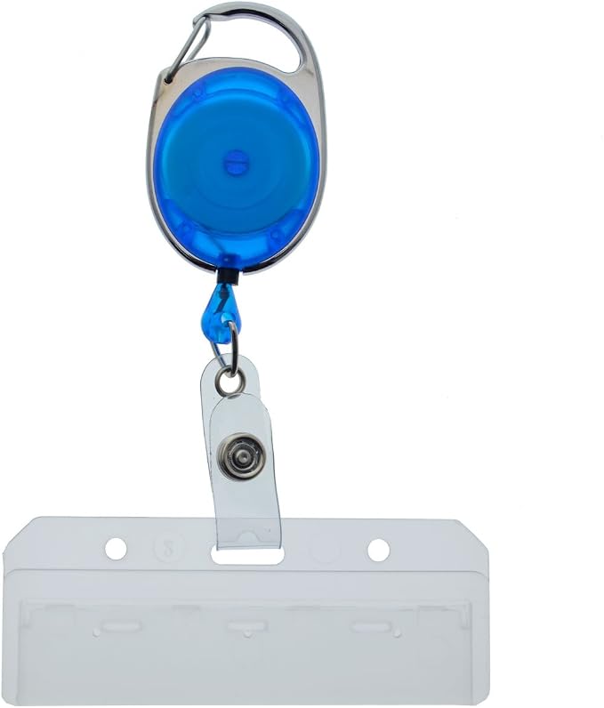 5 Pack - Premium Carabiner Badge Reel - Mag Stripe Exposed ID Holder - Image 6