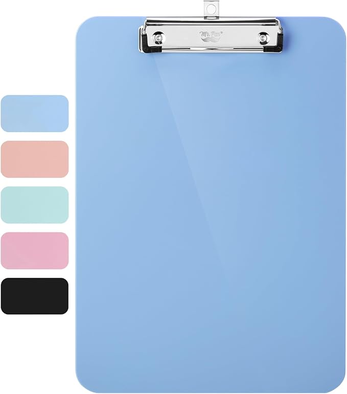 Mr. Pen- Plastic Clipboard, 12.5” x 9”, Cyan Blue, Clipboard Plastic | by MrPen