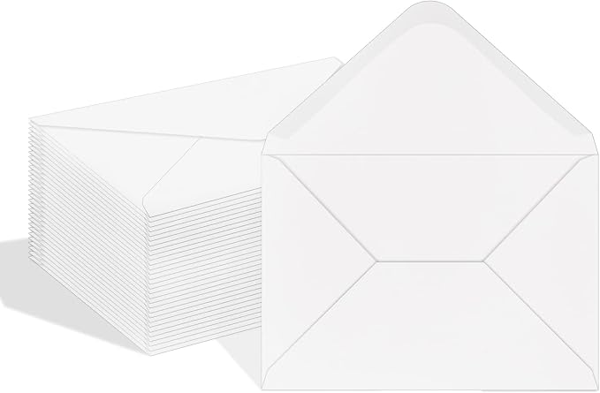 A7 Envelopes 100 Pack White 5x7 V Flap Invitation Envelopes by Ouzoustate