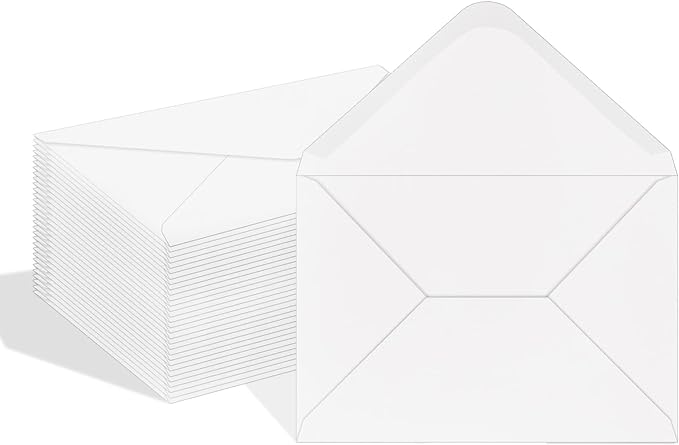A7 Envelopes 200 Pack White Envelopes 5x7 V Flap, Suitable by Ouzoustate