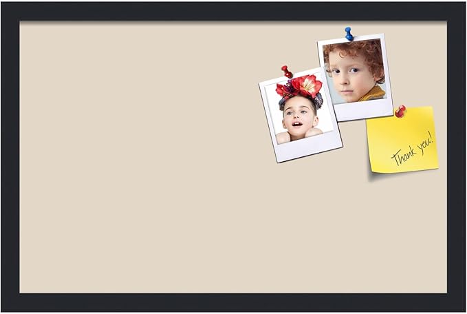 PinPix 22x14 Inch Cork Bulletin Board. This Decorative Framed Pin Board Comes with Desert Pastel Design and a Satin Black Frame. Ideal for Home Office Decor or Message Board (PinPix-1815)-DeskLoop Office