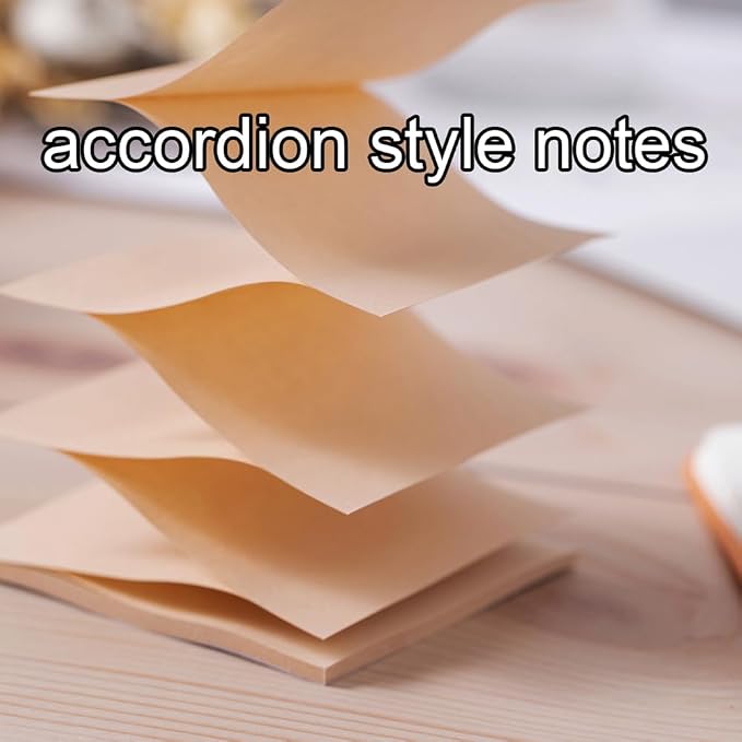 Pop Up Sticky Notes 3x3 in Accordion Stickies Super Sticking Power Memo Pads - Image 4