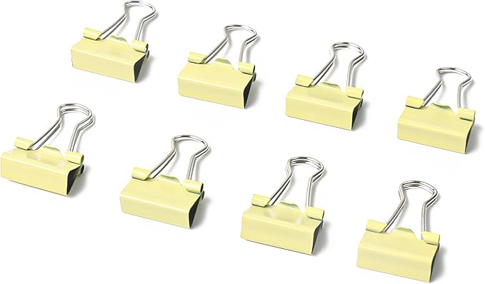 50 Pack Small Yellow Binder Clips 3/4 Inch, Colored Little Paper Clamps - Image 6
