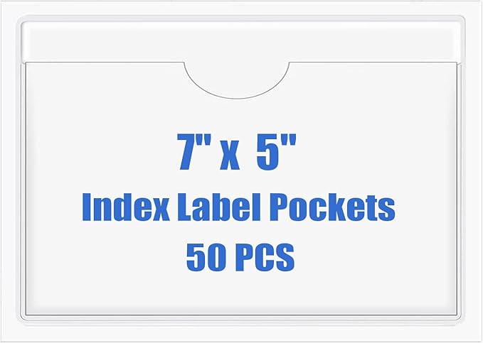 Origin-Joy 50 PCS Self-Adhesive Index Label Pockets by Origin-Joy