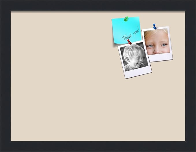 PinPix 16x12 Inch Cork Bulletin Board. This Decorative Framed Pin Board Comes with Desert Pastel Design and a Satin Black Frame. Ideal for Home Office Decor or Message Board (PinPix-1815)-DeskLoop Office