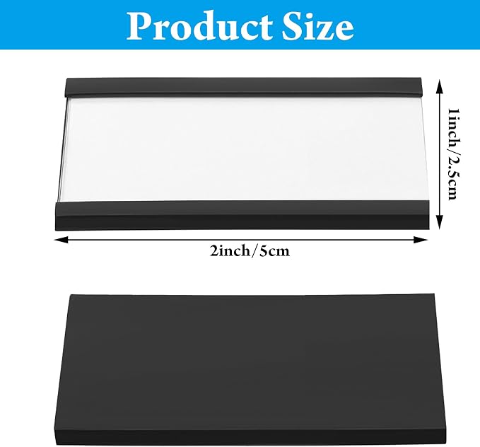 Outus 100 Pack Magnetic 'c' Channel Label Holders 2" x 1" Magnetic Labels Shelf - Image 2