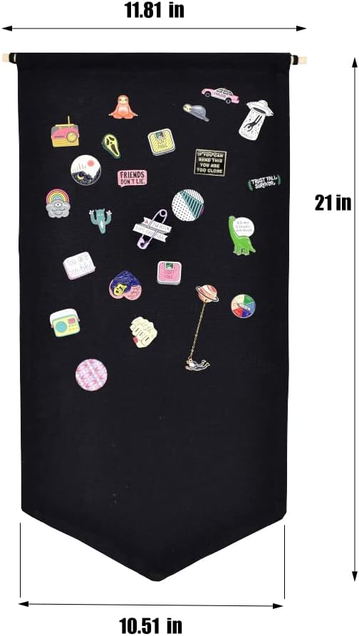 Wall Hanging Brooch Jewelry Storage Case Canvas Display Stand Enamel Pin - Image 5