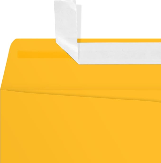 LUXPaper 9 x 12 Open End Envelopes | Peel & Press | Sunflower Yellow | 80lb. - Image 4