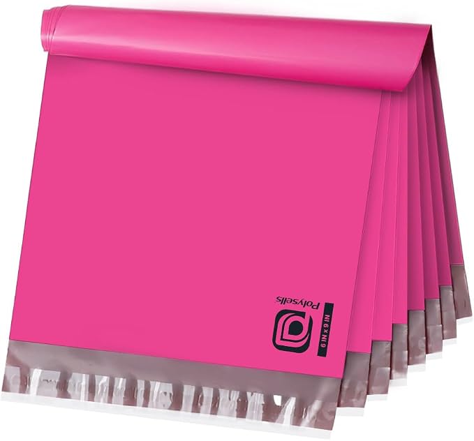 POLYSELLS 200 pcs 6x9 Inches Pink Poly Mailers Shipping Envelopes, Strong by POLYSELLS