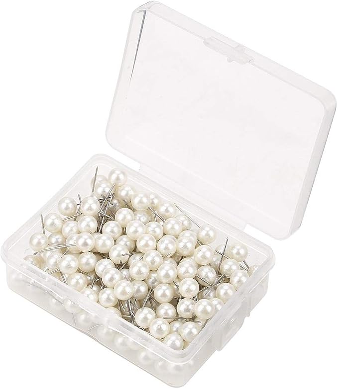 Oumefar 200PCS Pearl Push Pins, Decorative Thumb Tacks Round Short Pearl Head - Image 4