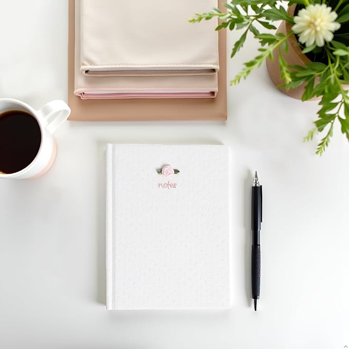 Pearhead Fabric Hardcover Journal Notebook 6x8 – Pointelle Embroidered - Image 5