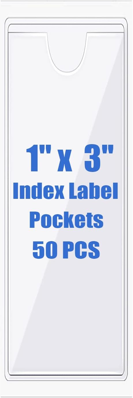 Origin-Joy 50 PCS Self-Adhesive Index Label Pockets by Origin-Joy