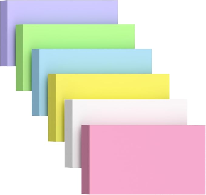 300 Count Blank Colored Index Cards 3 x 5 Inch, Blank Flash Cards by Unknown