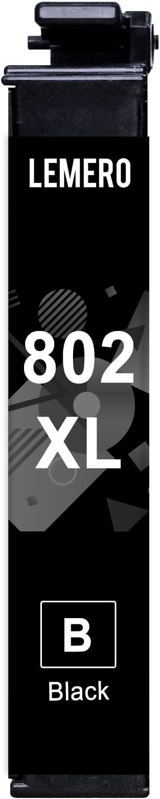 LEMERO Remanufactured Ink Cartridges Replacement for 802 802XL Black Ink Cartridge (1-Pack)-DeskLoop Office