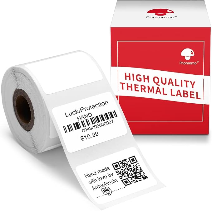 Phomemo Rectangle Barcode Labels, 1.18'' x 0.78", 320 Labels/Roll by Phomemo