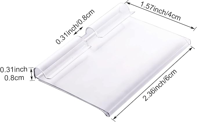 LOEQIAN 200 Pack Clear Plastic Label Holders, Clip On Label Holders, - Image 2