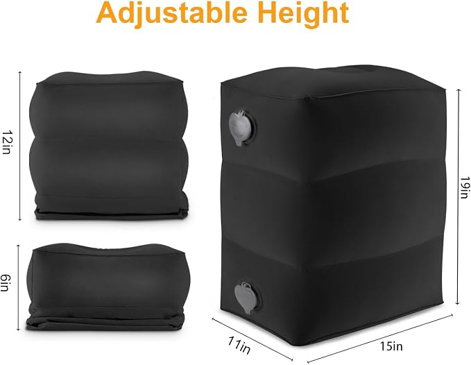 Maliton Inflatable Foot Rest Pillow, Airplane Travel Bed - Image 2