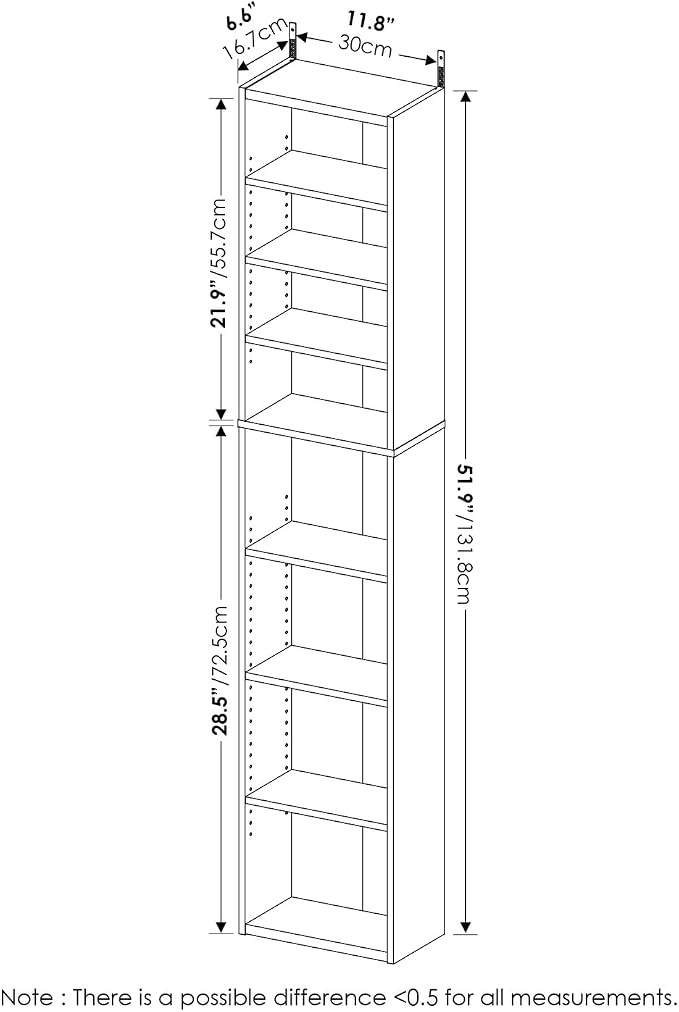 Furinno Indo DVD Shelf, 8-Tier CD Rack, Media Shelf - Image 3