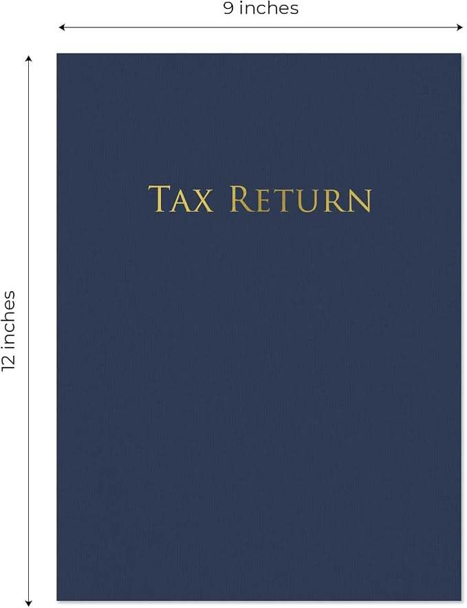 Linen Texture Navy and Gold Tax Return Folders / 25 Business Document Folders / - Image 5