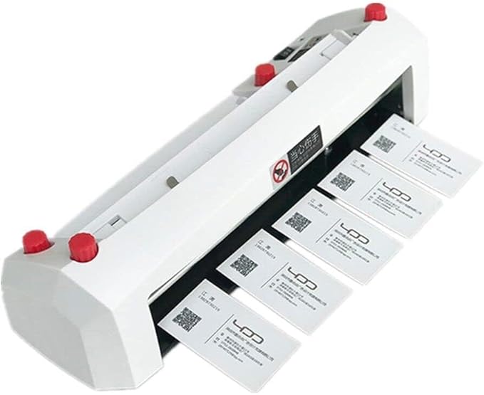 Electric Business Card Cutter Machine 110V - Automatic 3.5"x2" Cardboard Cutter, High-Speed Paper Trimmer with Auto Feed & Waste Removal-DeskLoop Office