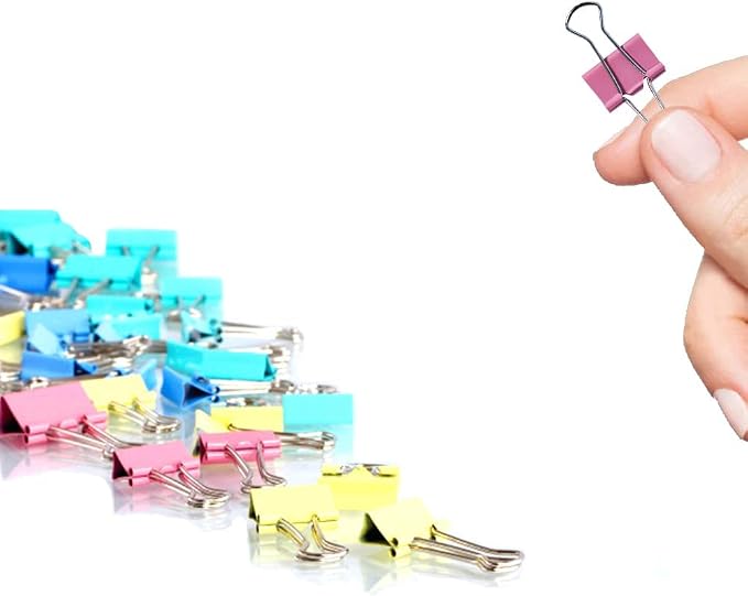 Mini Binder Clips, 120 Pack, 5/8 Inch, Standard 15mm, Micro Paper Clips - Image 2