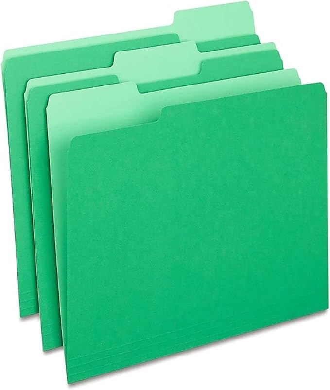 Staples File Folders, Letter Size, 1/3‑Cut Tabs, Durable Paper Stock by Staples