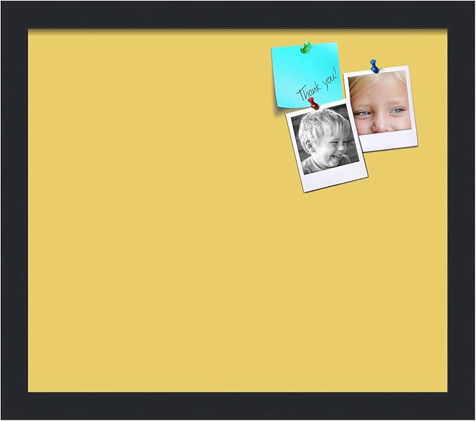 PinPix 15x13 Inch Cork Bulletin Board. This Decorative Framed Pin Board Comes with Honey Pastel Design and a Satin Black Frame. Ideal for Home Office Decor or Message Board (PinPix-1810)-DeskLoop Office