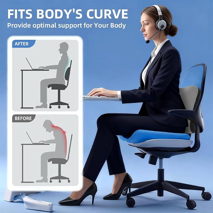 Lumbar Support Pillow for Office Chair, Memory Foam Lumbar Pillow for Lower - Image 4