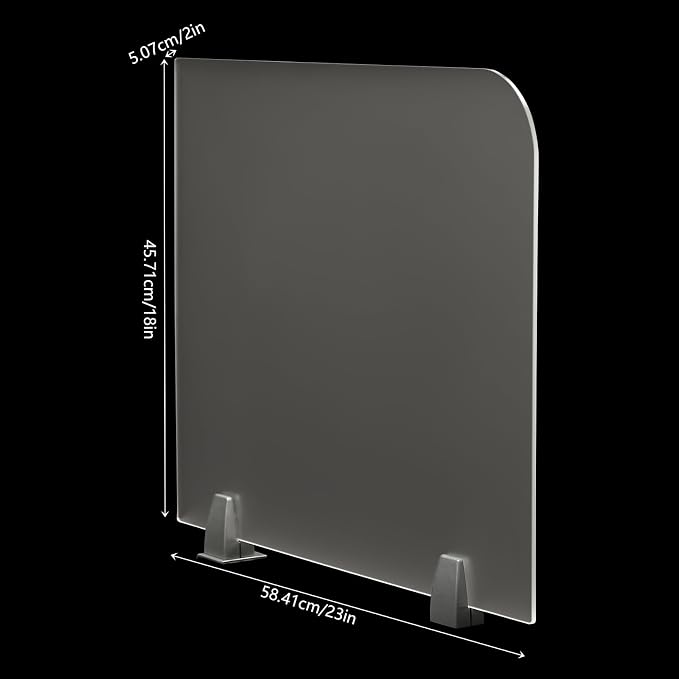 KONKENIE Acrylic Office Privacy Partition Indoor Desk Divider Guard Rectangle - Image 2