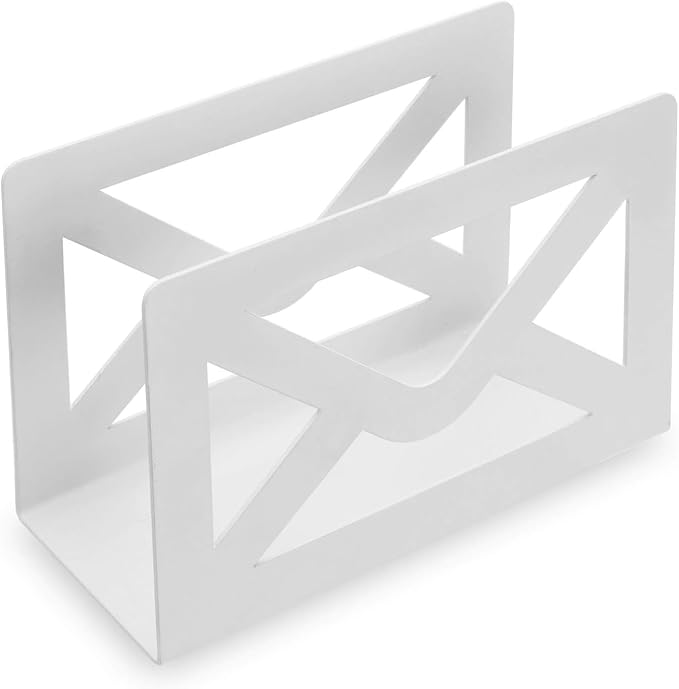 MyGift White Metal Desktop Mail Holder - Image 7