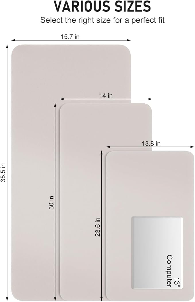 Desk Pad, 23.6" x 13.8" PU Leather Non-Slip Desk Mat Large Mouse Pad - Image 6