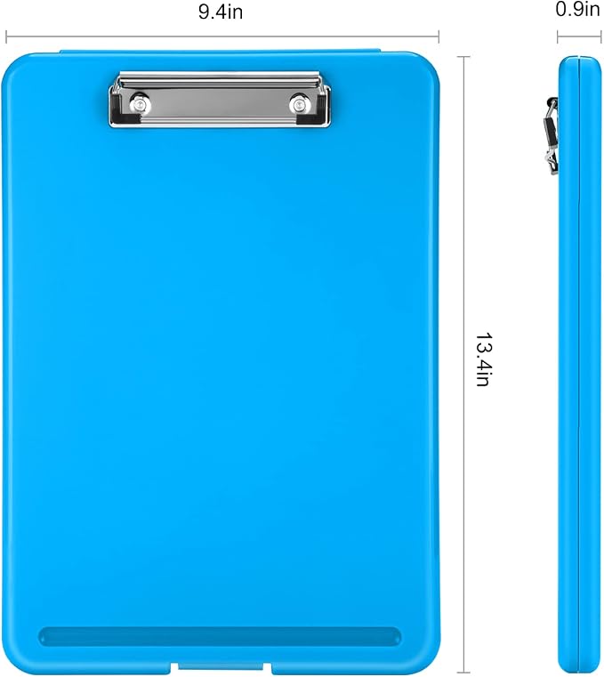 Sooez Clipboard with Storage, Plastic Storage Clipboards with Low Profile Clip - Image 2